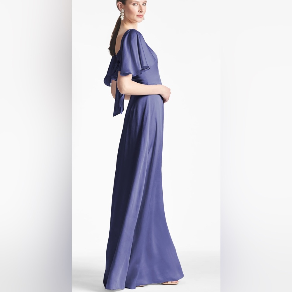 NWT Sachin & Babi Aurora Flutter Sleeve Gown in Deep Cobalt - Size S (2)